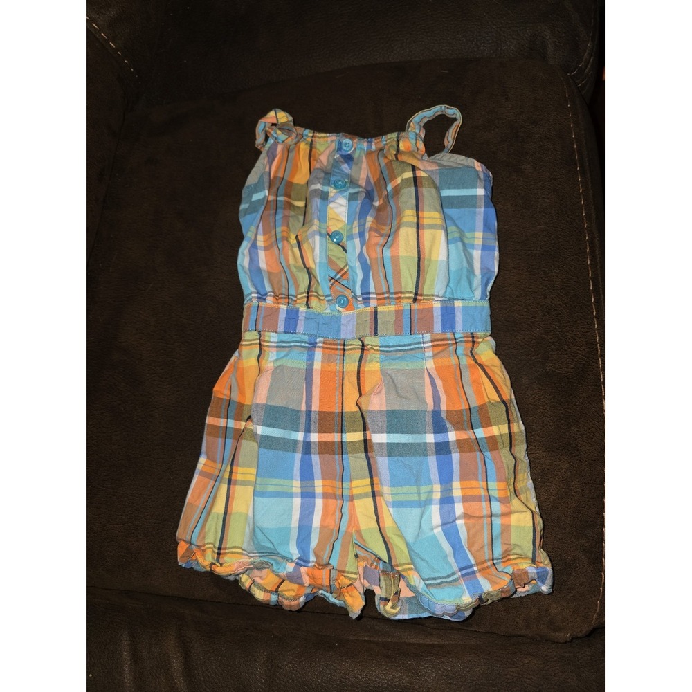 Gymboree tropical bloom plaid romper outfit size 3t